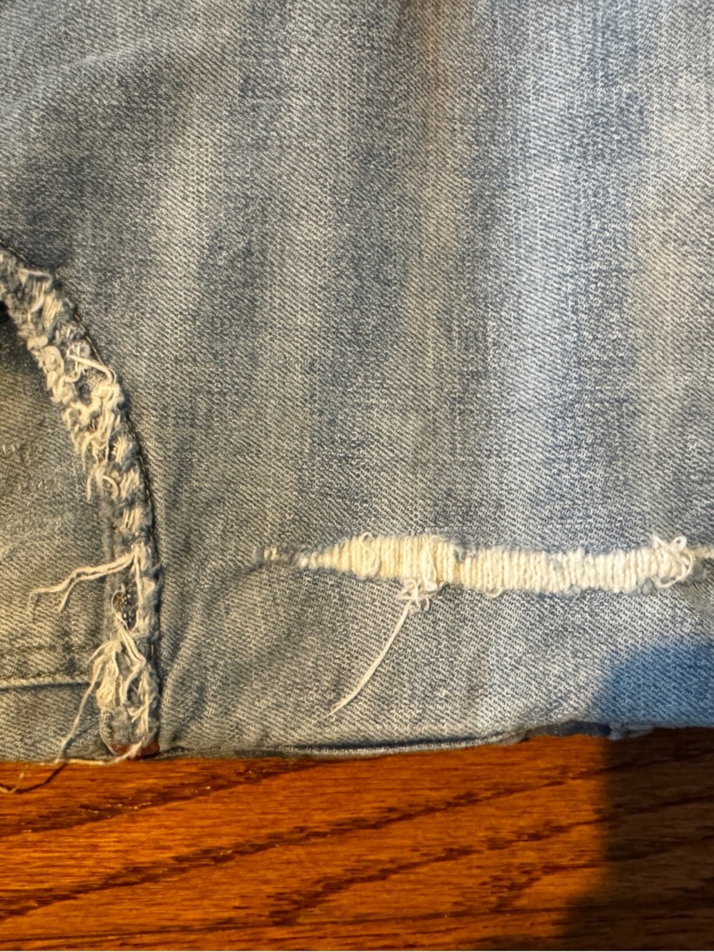 Slim Fit Distressed Men’s Jeans - Light Blue - Picture 5 of 10